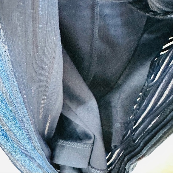 NWT Adrianna Papell Women’s Sz 10 Blue Sheer Shimmer Velvety Long Sleeve Dress - Picture 7 of 8